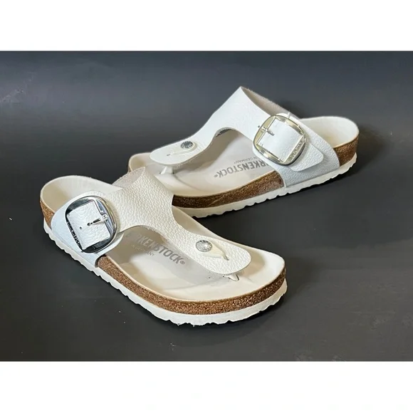 Birkenstock Gizeh Big Buckle Natural Leather White